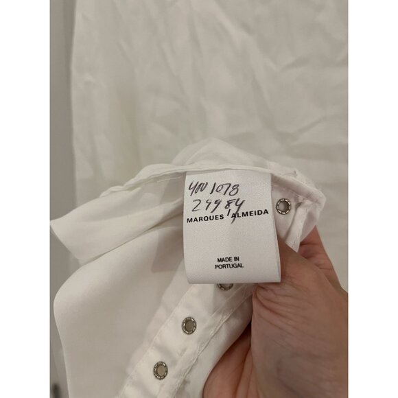 NWT Marques Almeida White Pirate Shirt Dress $730 MEDIUM Bohemian Distressed - Picture 14 of 14